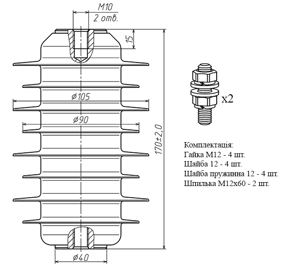 ОПНп-10/12,7/10/400 УХЛ1